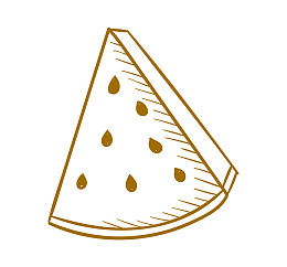 一块美味的西瓜素描画
