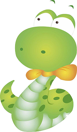 卡通可爱大头绿色蛇