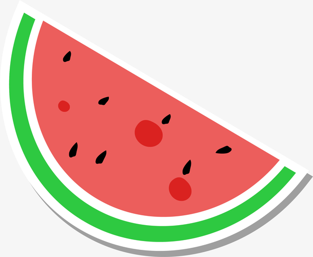 一块西瓜简笔画图案