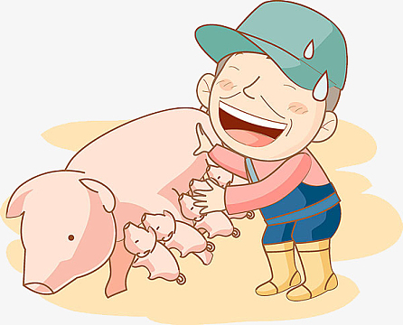 喜庆卡通猪psdpng呆萌红色小猪png2019年金猪庆新年金猪项链装png抱