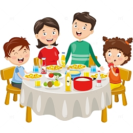 中秋节全家团圆矢量插画