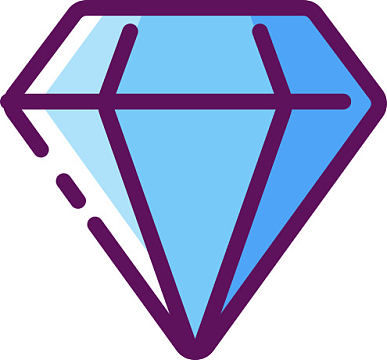 卡通手绘彩色水晶钻石装饰设计