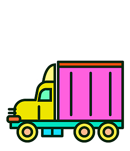 卡通简约手绘交通工具装饰卡车