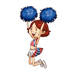跳起来的啦啦队女孩