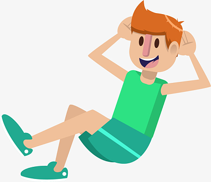 做仰卧起坐的男孩