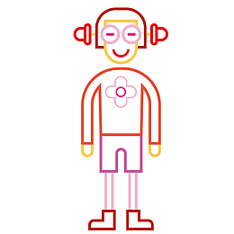 戴耳机的男孩插画