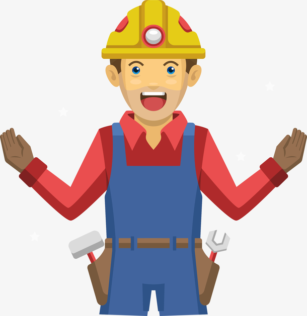 开心卡通建筑工人