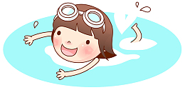 游泳的小女孩PNG下载