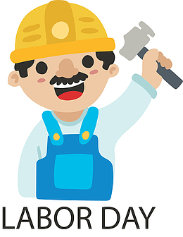 劳动节开心的工人