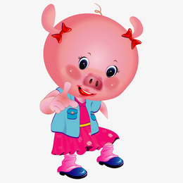 可爱小猪在开心的跺脚挂历设计海