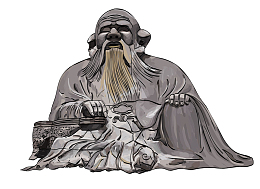 一尊老子人物石碑