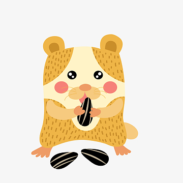 吃瓜子的动物矢量图