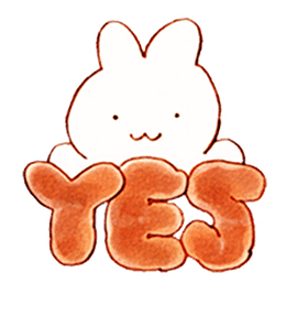 yes面包上的可爱兔子