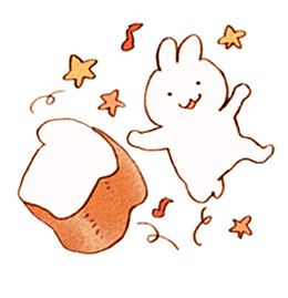 星星面包旁的吃货兔子