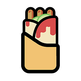 灰色手绘手抓饼食物元素