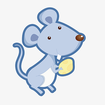 卡通蓝色的小老鼠设计矢量图