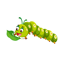 手绘卡通绿色高清菜虫