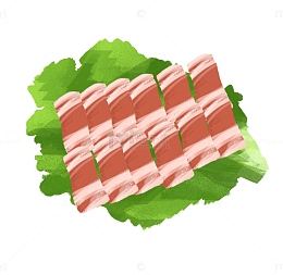 手绘卡通涮火锅羊肉卷食材