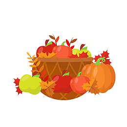 感恩节南瓜食材矢量图