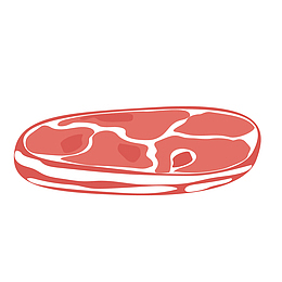 一大块手绘的猪排