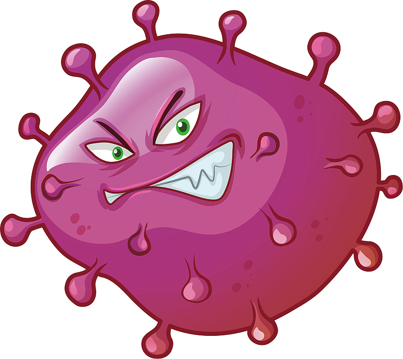 矢量图粉紫色恶性细菌