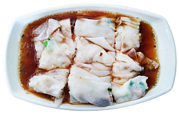 美味广式早餐青菜瘦肉肠粉