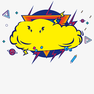 矢量装饰云朵闪电元素