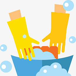 png手绘卡通蓝色棉手套pngpng家庭清扫卫生插画矢量素材pngpng牙医