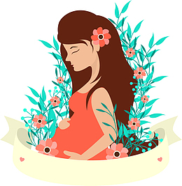 母亲节花朵孕妇标签