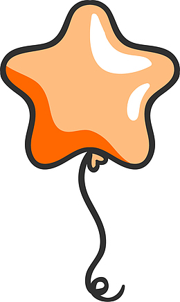 橙色卡通星星气球装饰图案