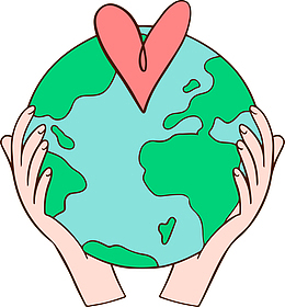 手绘手捧地球雨滴png手捧绿色地球素材图png卡通手捧爱心地球epsjpg