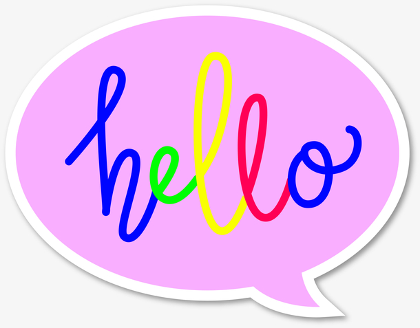 粉色对话框贴纸免抠素材