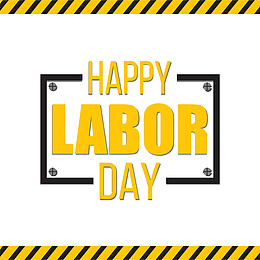 黄色劳动节快乐艺术字