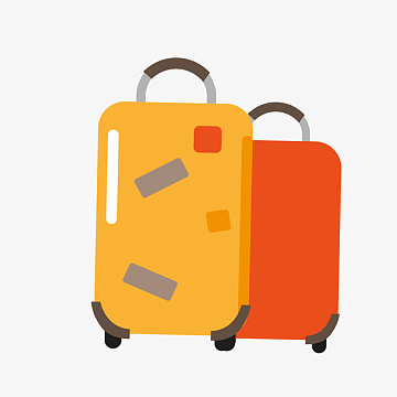 旅行卡通箱包矢量图(1500x1500)png扁平化红色的箱子矢量图(2638x2638