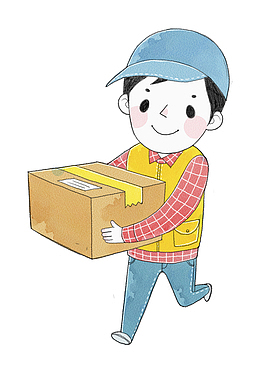 抱着箱子的快递员