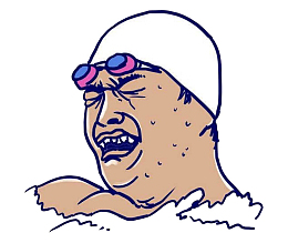 卡通崩溃心情差logo男生