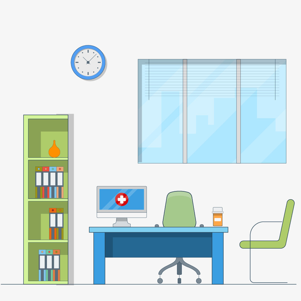 卡通医生办公室图案