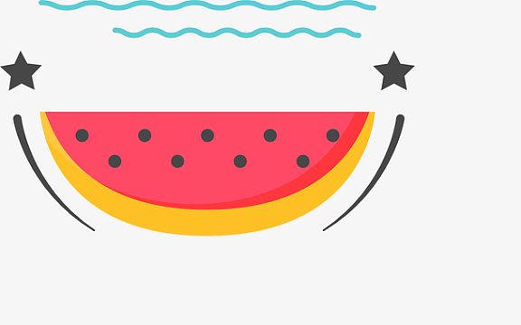 可爱卡通西瓜拟人艺术图案psdpng西瓜背景png手绘两瓣西瓜aipng水果