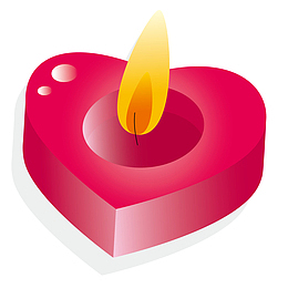 卡通粉色爱心蜡烛