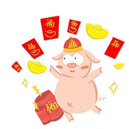 小福猪金如意免抠
