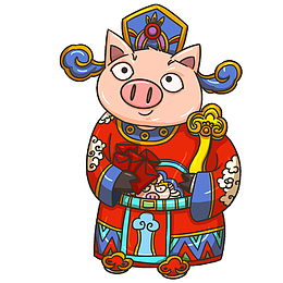 2019装饰背景财神猪