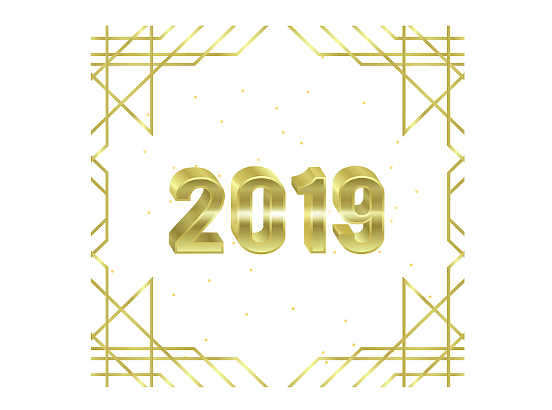 金色线条2019新年