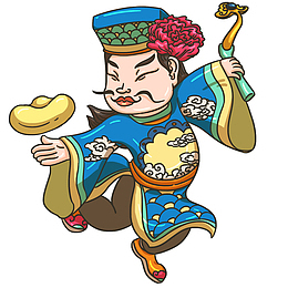 装饰背景财神福金元宝免抠
