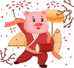 新年快乐金猪送福