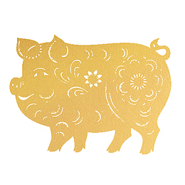 猪年金猪迎新年海报背景元素