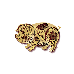 金猪迎新年海报背景元素