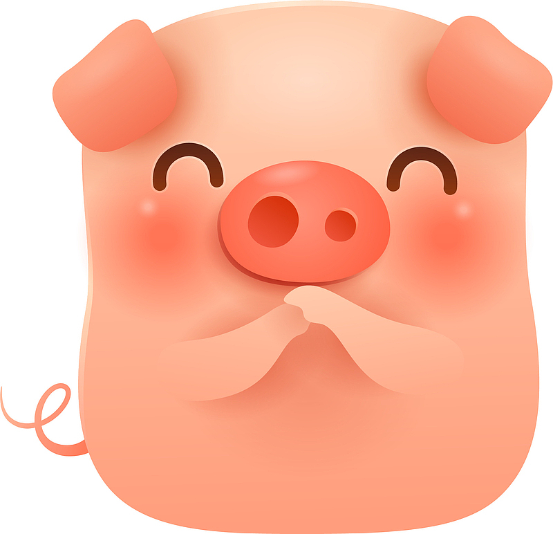 C4D拜年的猪形象装饰图案
