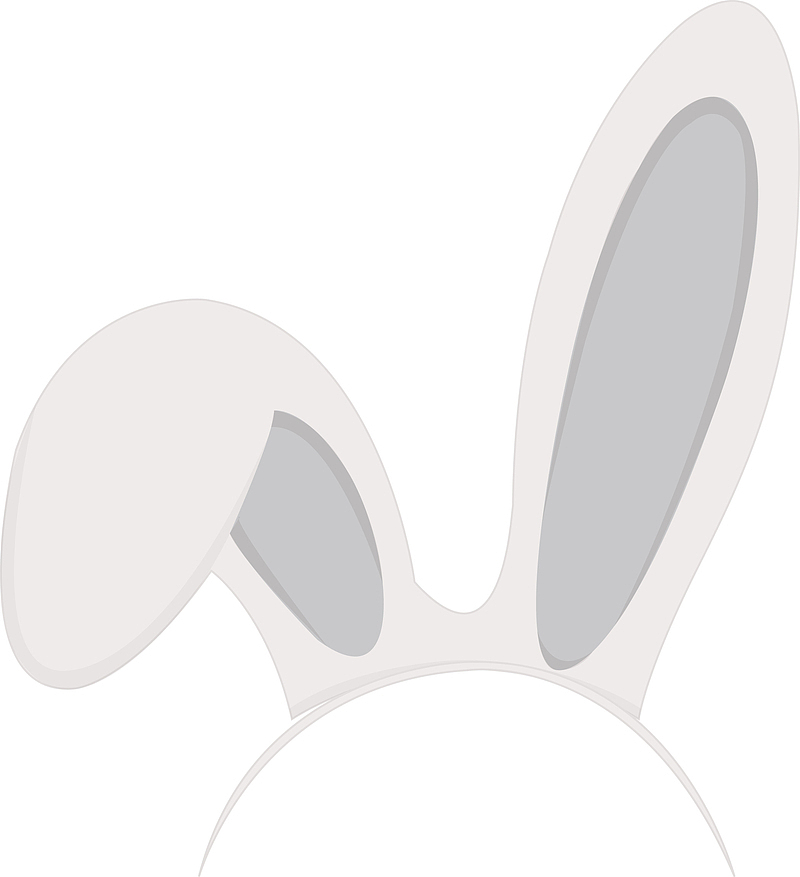 一个白色兔子耳朵