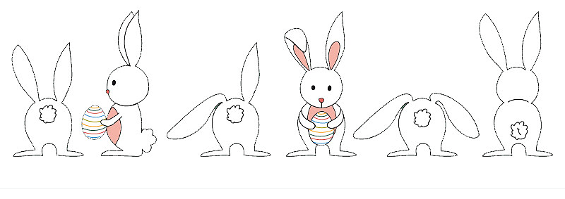 卡通抱彩蛋兔子矢量素材