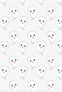 手绘白色可爱幽灵